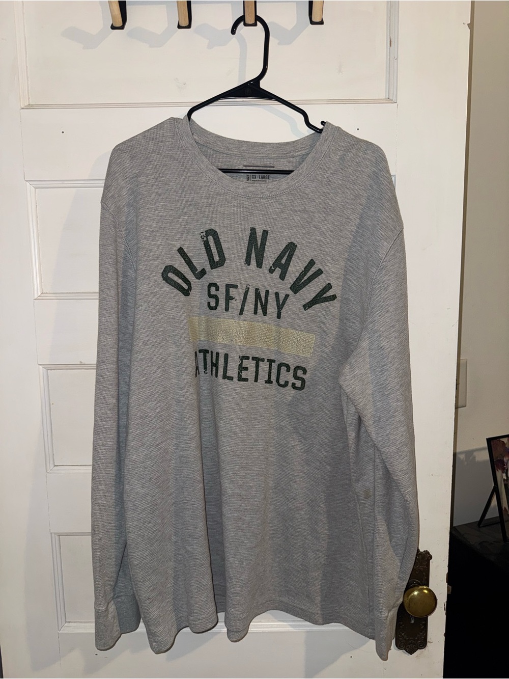 Old Navy Light Gray Ribbed Henley Top